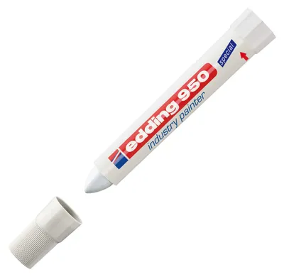 Image de Edding 950 Marqueur Cire Industriel Pointe Ronde 10 Mm Blanc 10 Pz