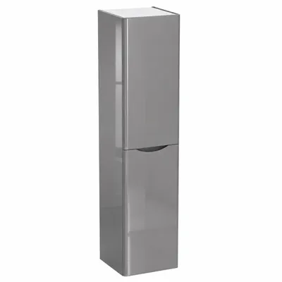 Image de Armoire de salle de bain AUSTIN, gris, finition haute brillance, dimensions : 40 x 150 x 34 cm. Meuble haut pour salle de bain, étagère de salle de bain, productTiles.product.images.aiGenerated