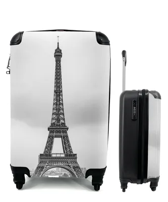 Produktbild von MuchoWow® Koffer Handgepäck Trolley Rollkoffer Kleine Reisekoffer mit 4 Rollen - Der Eiffelturm - Cabin Size < 55x40x23 cm & 55x40x20 cm - Fotokoffer - Kabinenkoffer - Boardgepäck - Reise-Box - Reisekoffer - Reisegepäck - Koffer mit Bild - Trolley für Kinder