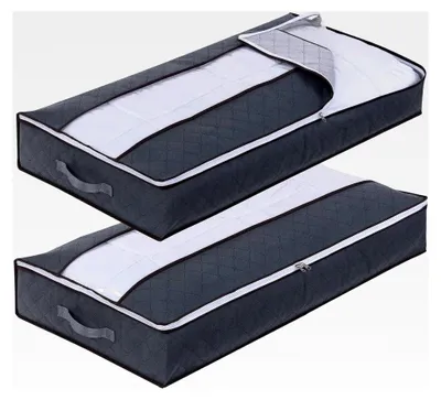 Produktbild von 2 Stück Aufbewahrungsbox für unter das Bett mit Klarsichtfenster und verstärktem Griff zur Aufbewahrung von Decken, Kleidung und Kissen