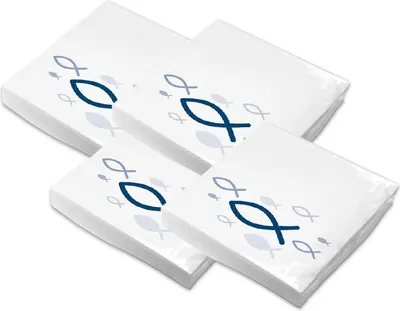 Produktbild von itenga Servietten Fisch Blau 30 x 30 cm 3-lagig 80 Stück