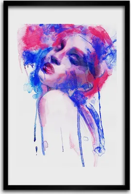 Produktbild von Bild - Bilderrahmen - 40 cm x 60 cm - MDF - Rahmen - Wandkunst - Abstraktion einer Frau