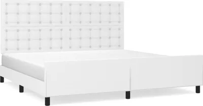 Produktbild von vidaXL Bettgestell mit Kopfteil Weiß 200x200 cm Kunstleder