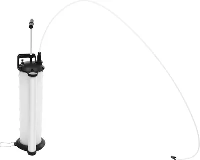 Immagine prodotto di Pompa di aspirazione olio - Pompa manuale - Capacità 6,8 l - Set con 4 tubi flessibili - A prova di perdite - Per auto e tosaerba - Grigio