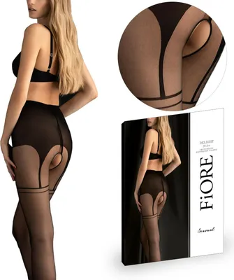 Produktbild von Fiore Delight 20DEN Strumpfhose Schritt offen Größe: L 44-46 Ouvert Feinstrumpfhose Damen