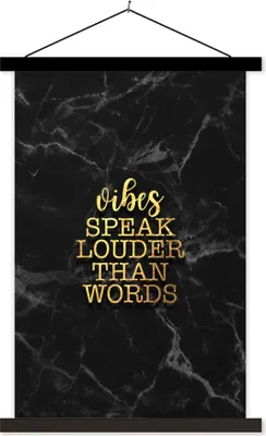 Produktbild von MuchoWow® Textilposter Zitate - Sprichwörter - Gold - Marmor 60x90 cm mit schwarzem Rahmen - Poster Wohnzimmer