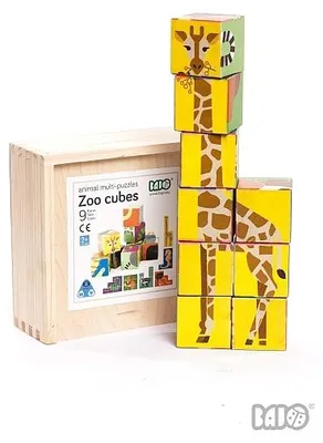 Produktbild von Bajo Holzpuzzle Zoo - Lernspielzeug 9 Teile für Kinder
