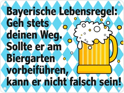 Produktbild von Bierkrug Bayern Metallschild in 15x20 cm mit Spruch Geh deinen Weg in den