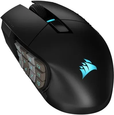 Immagine prodotto di Mouse da gioco, wireless, CORSAIR SCIMITAR ELITE RGB Wireless, 16 tasti programmabili, 150 ore di autonomia, nero (CH-9314311-EU)