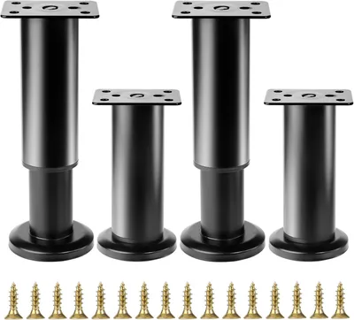 Produktbild von 4 verstellbare Möbelbeine, 8-12 cm in Schwarz