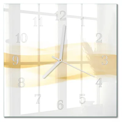 Produktbild von Tulup Glasuhr Wanduhr Küchenuhr Echt-Glas 30x30 cm Modern Dekorativ Geräuschlos Weiße Zeiger - Abstrakte Welle