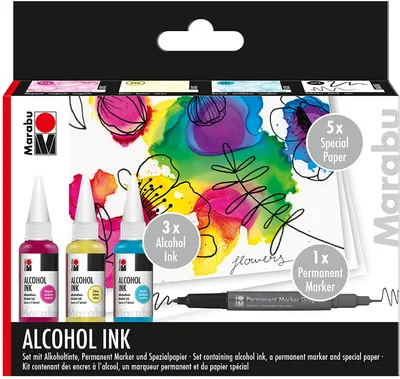 Produktbild von Marabu permanente Tinte Alcohol Ink-Set FLOWERS