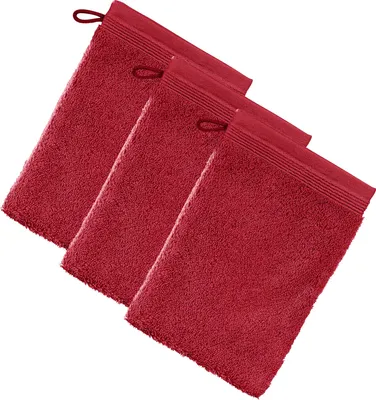Produktbild von Möve Waschhandschuh Superwuschel" 3er-Pack weinrot 15x20 cm"