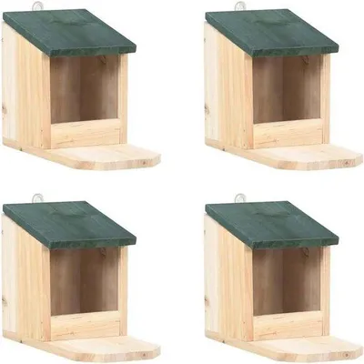 Produktbild von Set von Vier Holz-Eichhörnchenhäusern für den Außenbereich - Braun