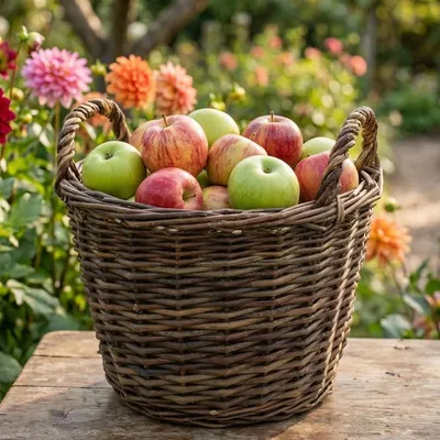 Produktbild von Füllkorb "Rustikal" aus Weide, braun, mittel, rund Ø 33x22 cm, Weidenkorb, Obstkorb, Flechtkorb, Aufbewahrungskorb