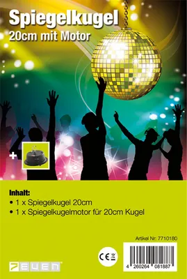Produktbild von 7even Spiegelkugel 20cm mit Motor / Spiegelkugelset mit Motor