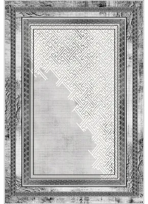 Teppich, geometrisch, grau, 120x180 cm, waschbar