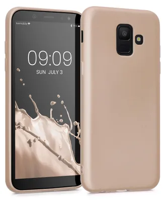 Produktbild von kwmobile Handyhülle für Samsung Galaxy A6 (2018) Hülle - Silikon Case metallisch schimmernd - Schutzhülle Cover - Metallic Gold