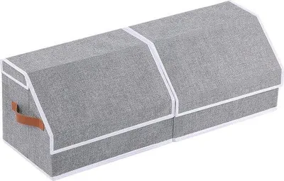 Obrázek produktu pro Úložné boxy Famanu s víkem – lněná tkanina – organizér do skříně – šedá barva – balení 1 kus