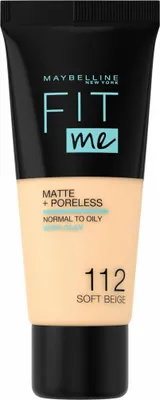 Zdjęcie produktu dla Maybelline Fit Me Matujący podkład do twarzy 112 Soft Beige, 30 ml