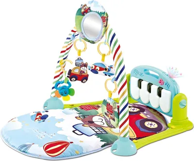 Produktbild von Kikkaboo Krabbeldecke Piano, Spielcenter, Klaviertasten, Plüschfiguren, Musik grün