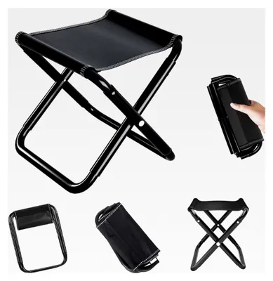 Produktbild von Camping Hocker, 23,2 cm tragbarer Klapphocker, leichter Falthocker, Mini-Klapphocker, Campinghocker mit Aufbewahrungsbeutel, für BBQ, Camping, Reisen, Wandern, Strand, Garten, Angeln