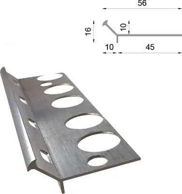 Produktbild von Renoplast Aluminium Treppenstufen-Profil V2 Harzboden, Profil 200cm, Grau