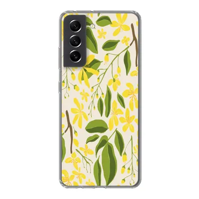 Produktbild von MuchoWow® Handyhülle Schutzhülle Hülle für Samsung Galaxy S21 FE Blume - Gelb - Muster Silikon Softcase Handy Hülle - Mobiltelefonhülle