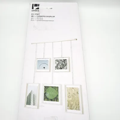 Image de Umbra cadre Exhibit, collage photo, set de cadres, 5 photos, verre, acier inoxydable, blanc, 1013426-660