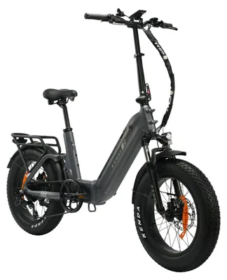 Image de F6 PRO – VTT électrique. Moteur 250W. Batterie lithium 48V 18Ah. Pneus larges de 51 cm (4,0 pouces). Freins à disque hydrauliques. Autonomie > 60 km, vitesse maximale < 25 km/h