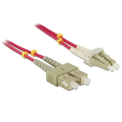 Produktbild von Delock - Netzwerkkabel - SC multi-mode (M) zu LC Multi-Mode (M) - 10 m - Glasfaser - 50/125 Mikrometer - OM4 - halogenfrei - violett