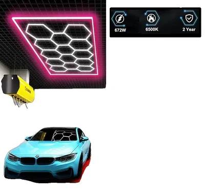 Obrázek produktu pro LED stropní svítidlo, hexagonální design, energeticky úsporné, barva: růžová (14Hex Pink)