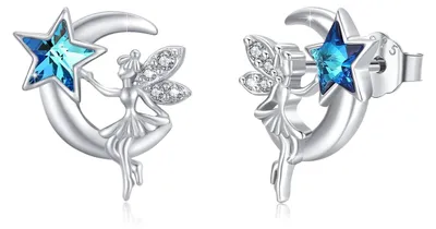 Immagine prodotto di Orecchini in argento sterling con motivo luna e stella