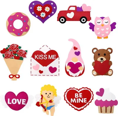 Image de Saint-Valentin - Kit de couture DIY en feutre - 12 articles