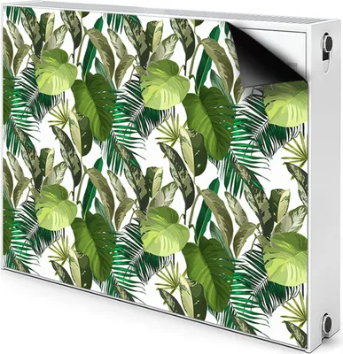 Produktbild von Magnet Radiator Magnet Mat Heizkörperverkleidung Heizkörper-Abdeckung Heizung 80x60 cm  - Tropisch, Blätter