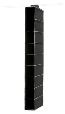 Hängeregal 9 Fächer, schwarz, 15 x 30 x 128 cm