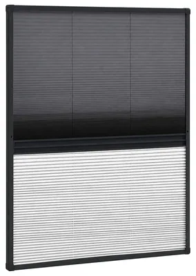 Zdjęcie produktu dla vidaXL Plisowana moskitiera do okien aluminiowych 80x100 cm z żaluzjami