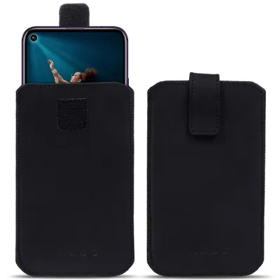 Produktbild von Leder Hülle für Huawei Honor 20 Pro Schutzhülle Schwarz Handy Tasche Schutz Case