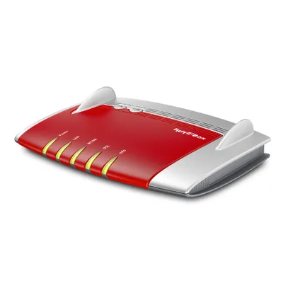 Produktbild von FRITZ! Box 3490 International, Wi-Fi 5 (802.11ac), Dual-Band (2,4 GHz/5 GHz), Ethernet/LAN, ADSL, Rot, Silber, Tabletop-Router
