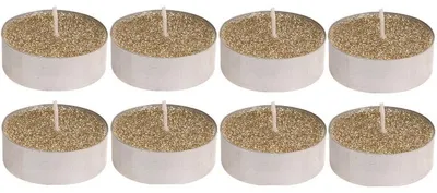 Produktbild von Teelichter - 8x st - gold glitter - 3,7 cm - Teelichter