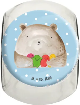 Produktbild von Mr. & Mrs. Panda Bonboniere Bär Gefühl XL 2000ml - Blau Pastell - Geschenk, Verrückt, Kaffeedose, Bonbonglas, Vorratsglas, Frischhaltedose, Wahnsinn, Teddy, Durchgedreht