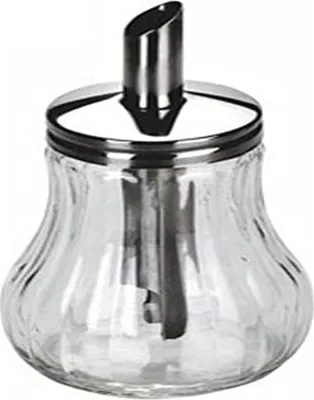 Produktbild von Gläserne Zuckerdose mit verchromtem Deckel - 250 ml - elegantes Design