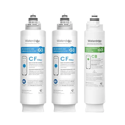 Obrázek produktu pro Filtr Waterdrop 2 WD-G3-N1CF a 1 filtr WD-G3-N3CB, životnost 12 měsíců, náhradní filtry pro systémy reverzní osmózy WD-G3-W, WD-G3P600 a WD-GP3P800