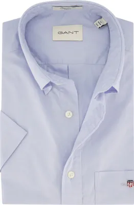 Immagine prodotto di GANT Camicia classica a maniche corte in popeline, blu, taglia XL
