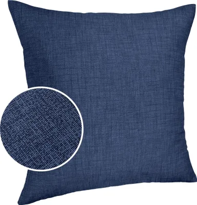 Produktbild von Dekokissen Kissenhülle mit Reißverschluss Sofakissen 40x40cm ohne Füllung Einfarbig Leinenoptik Uni Jeansblau