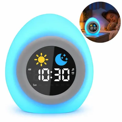Produktbild von Schlaflicht, Kinderwecker mit Nachtlicht, Schlaftrainer, 8 Weißrauschklänge, 8 Lichtmodi, Bluetooth, 1800 mAh Akku