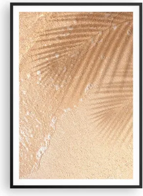 Produktbild von Gerahmtes Poster - Schwarzer Rahmen - Sand Schatten Blätter - 70x100 cm - Wand Bild - Wanddeko - Wandbilder - Kunstposter - Wandposter - Bilderrahmen - Bilder - Kunstdruck - P2BPA70x100-4580