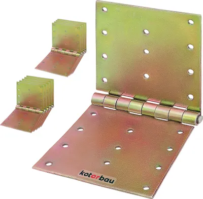 Produktbild von KOTARBAU® 10er Set Scharniere 100x200 mm Gerollt Verzinkt Robust Kistenband Türscharnier