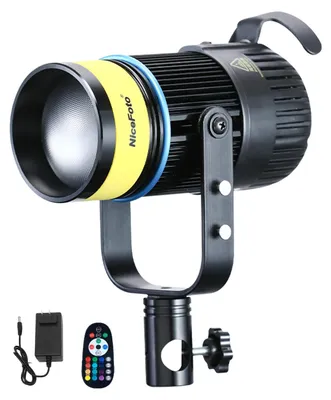 Obrázok produktu pre COB RGB farebné fotografické osvetlenie, CRI 96+, 1500 lm, 5500 luxov, stmievateľné, 2700 K – 6500 K, LED video svetlo, americká zástrčka