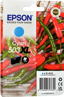 Image de Epson 503XL - 6.4 ml - cyan - original - sous blister - cartouche d'encre - pour EPL 5200, RIP Station 5200, WorkForce WF-2960